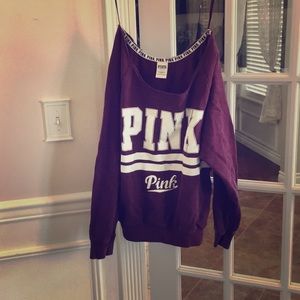 Pink off the shoulder sweatshirt